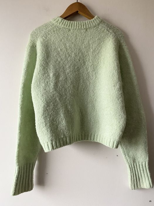 Zara miętowy sweter alpaka wełna