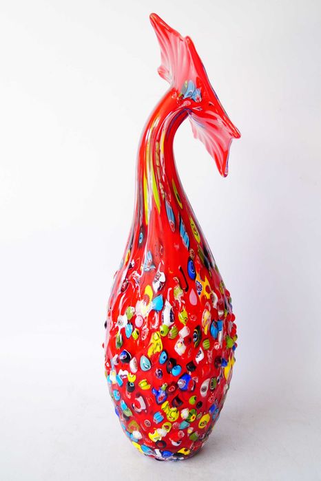 Szkło Murano style wazon 3D cały wypukły design piękny