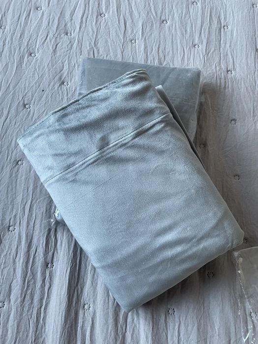 Zaslony 2 sztuki, welur szary 140x250
