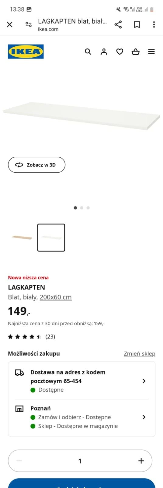 Biurko stół IKEA LAGKAPTEN + nogi OLOV