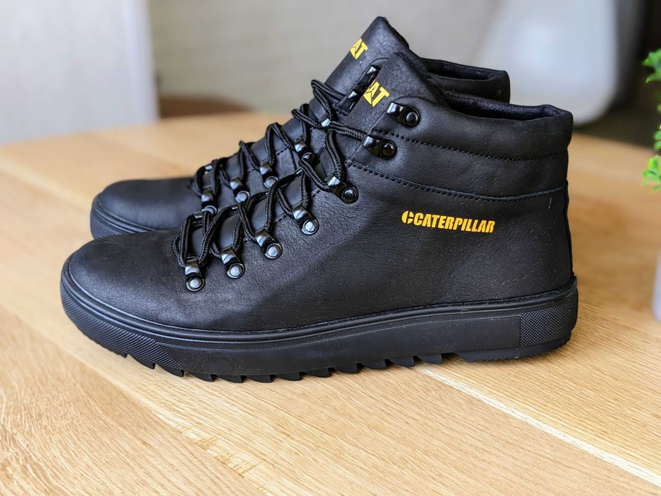 Чоловічі зимові черевики CATERPILLAR Шкіра кроссовки мужские зимние ко