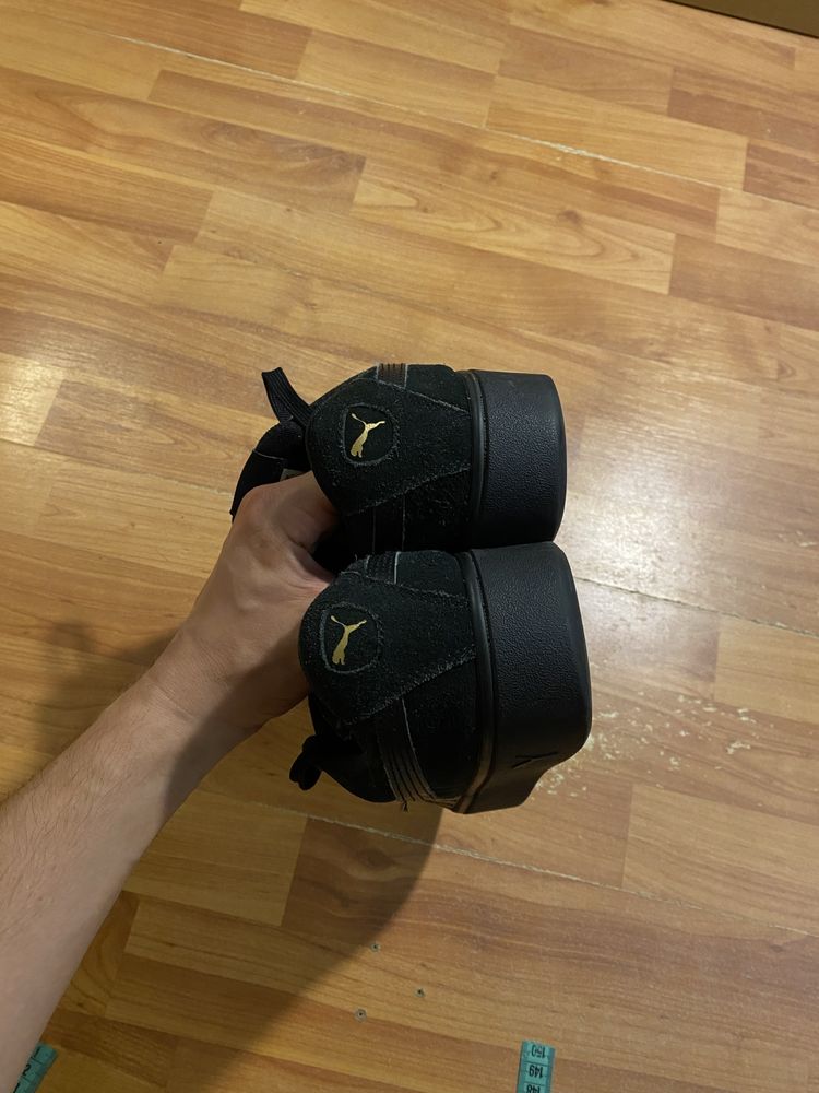 (41р 26,5см) PUMA VIKKY Женские черные замшевые кроссовки кеды