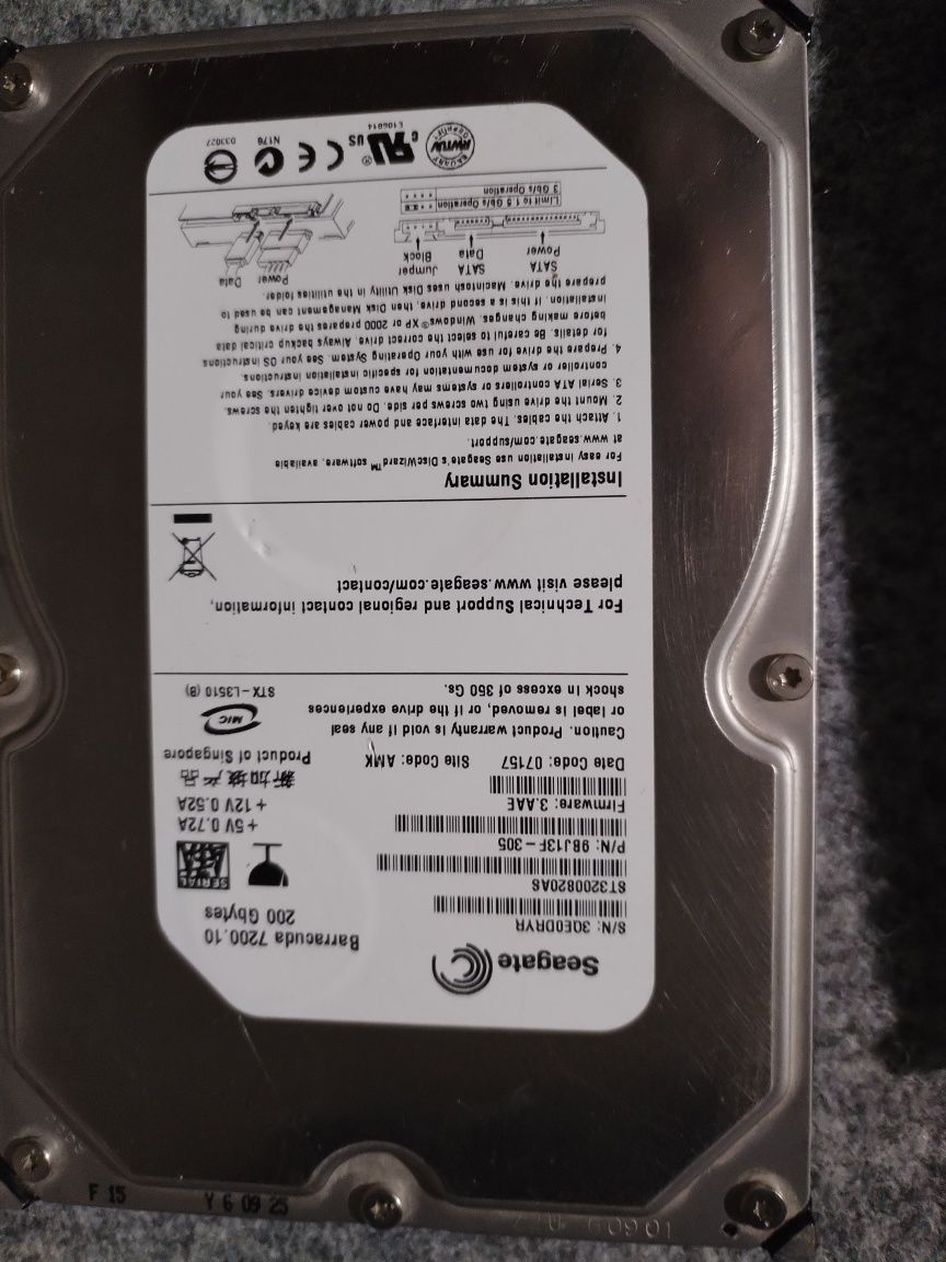 Hdd 200 i 400 gb