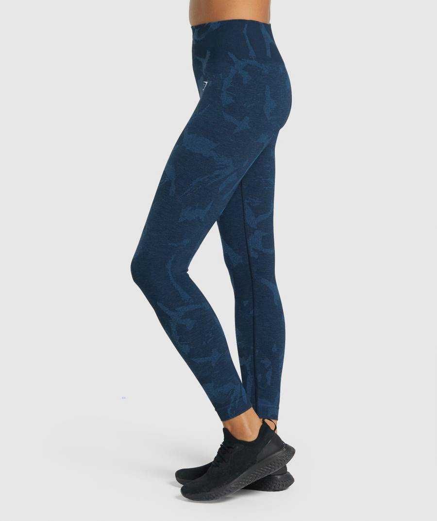 leginsy sportowe XS Legginsy granatowe Siłownie PUSH UP WYSOKI STAN
