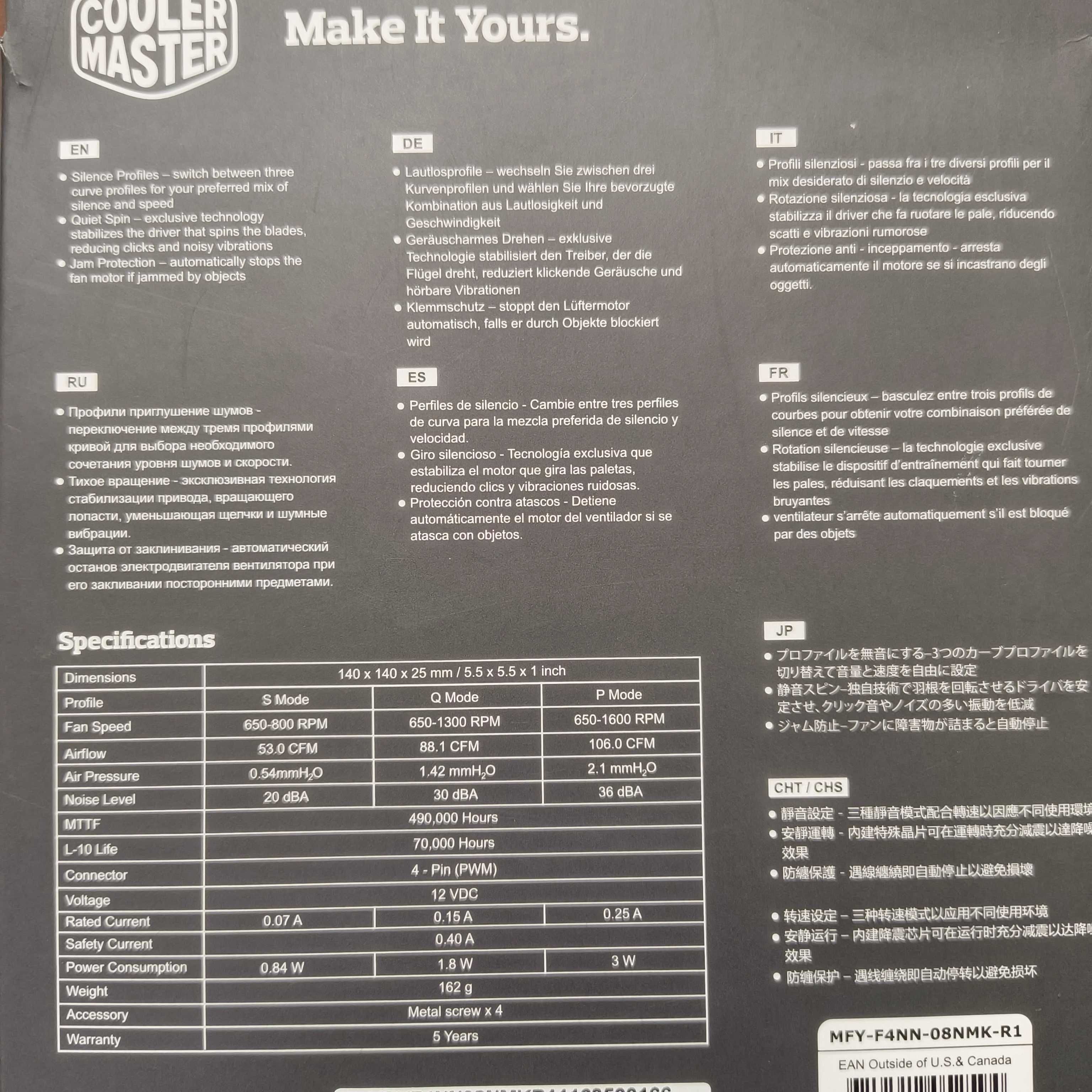 Ventoinhas Cooler Master Masterfan Pro 140 Air Flow