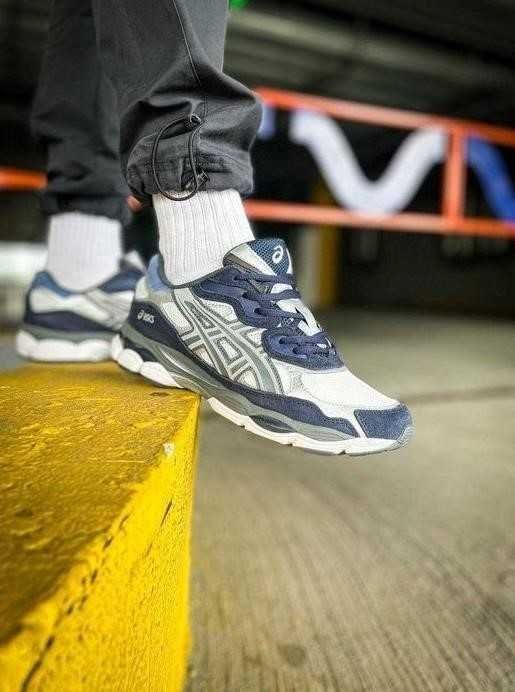 Мужские кроссовки Asics Gel NYC Navy Steel 41-45 асикс Скидка