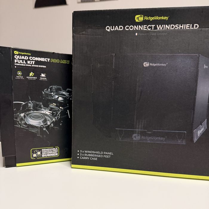 Kuchenka Ridge Monkey Quad Connect Pro Mini – Full Kit + Windshield