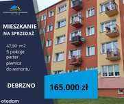 3 pokoje parter do remontu Debrzno