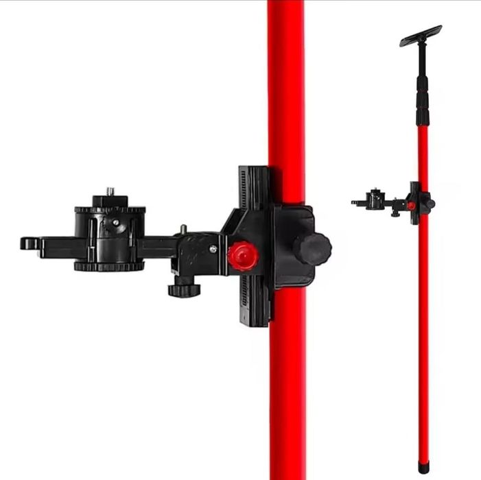 Кріплення лазерного рівня до розпірної телескопічної штанги кронштейн