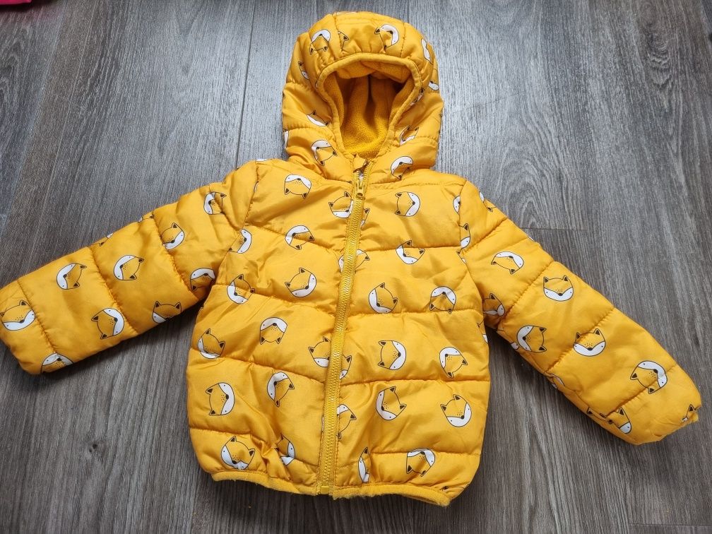 Kurtka przejściowa jesienna Fox&Bunny 86 cm żółta liski