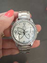 Nowy zegarek damski na bransolecie motyl srebrny cyrkonie śliczny