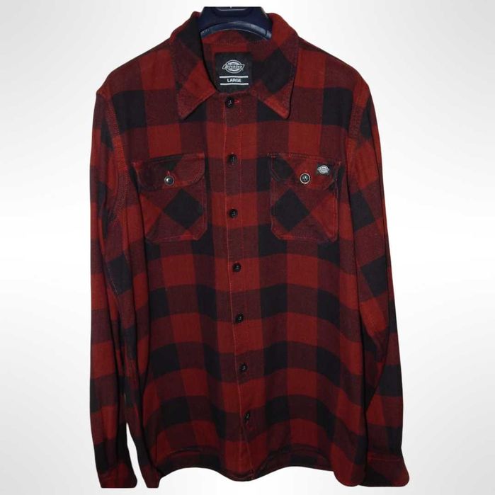 Фланелевая рубашка в клетку DICKIES Sacramento Maroon. Size L/48-50