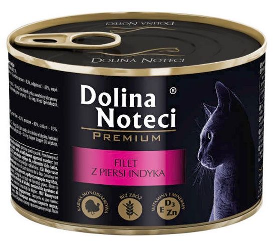 Bezzbożowa karma dla kotów Dolina Noteci - 60% Filet z indyka 185g