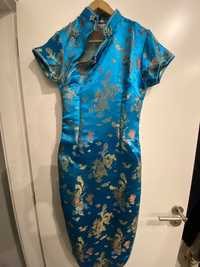Vestido chinesa azul