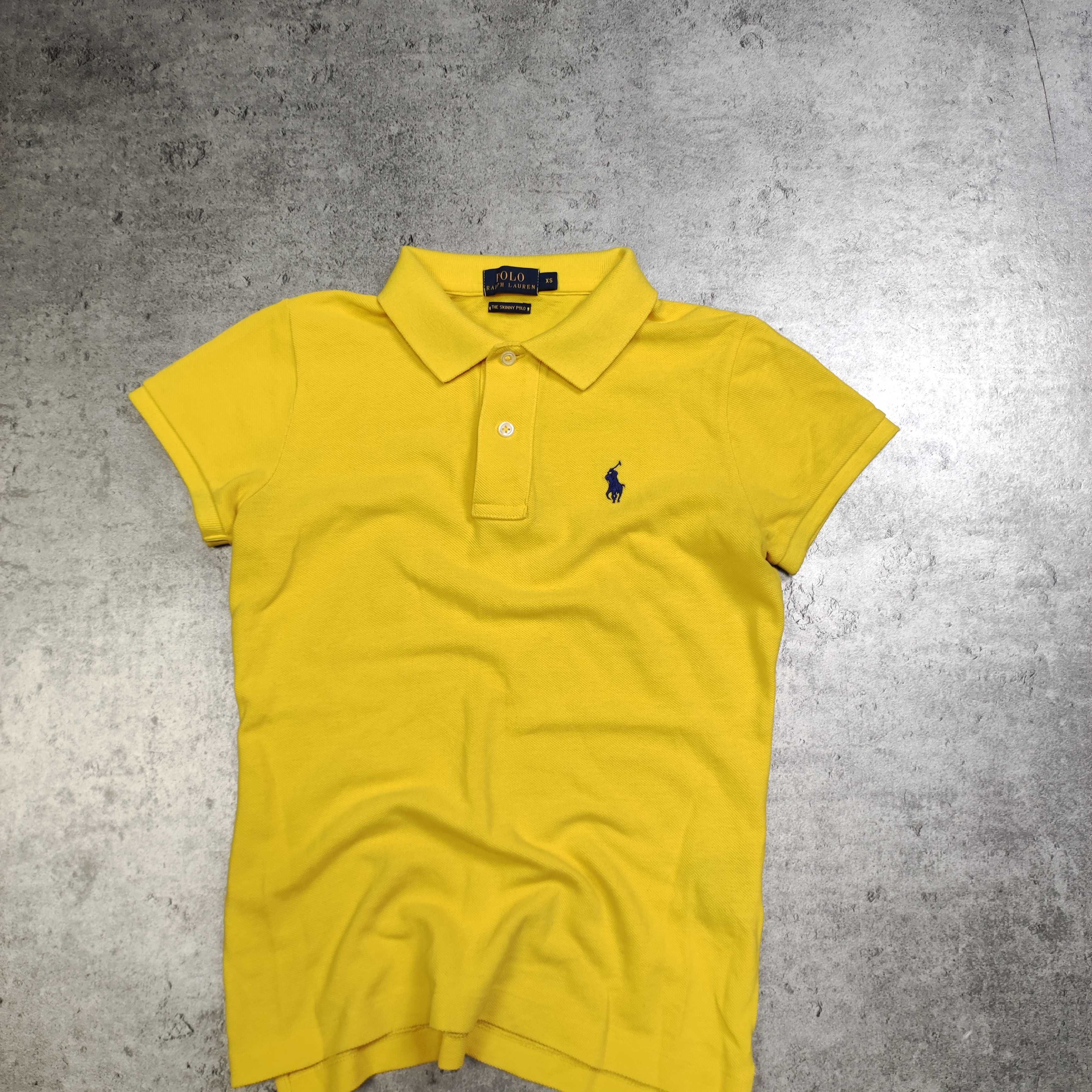 DAMSKA PREMIUM Koszulka Bawełna Skinny Polo Ralph Lauren Taliowana RL