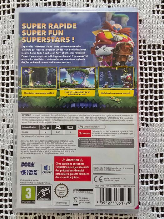 Jogo Nintendo Switch Sonic Superstars, estado impecável e completo