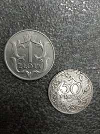 Monety 1 zł i 50 groszy