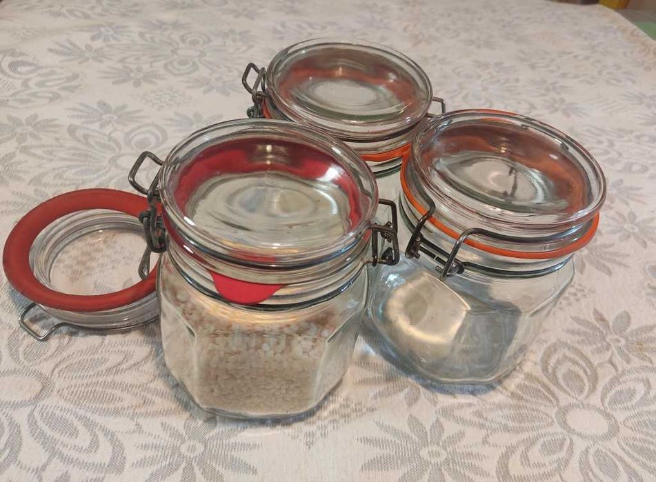 SALDO 3 frascos herméticos vidro - cozinha e decoração