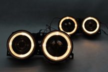 Lampy reflektory przednie przód BMW E30 82-94 RINGI ANGEL EYES Black 1