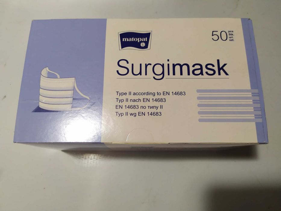 Maseczki chirurgiczne Matopat 100sztuk Surgimask typ II en14683