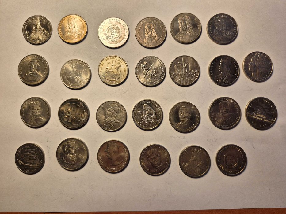 Monety okolicznościowe PRL 20, 50, 100, 500, 10000 zł, króle, 26 szt.