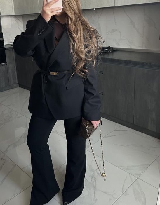 Оверсайз піджак блайзер жакет чорний батал великий розмір 52 54