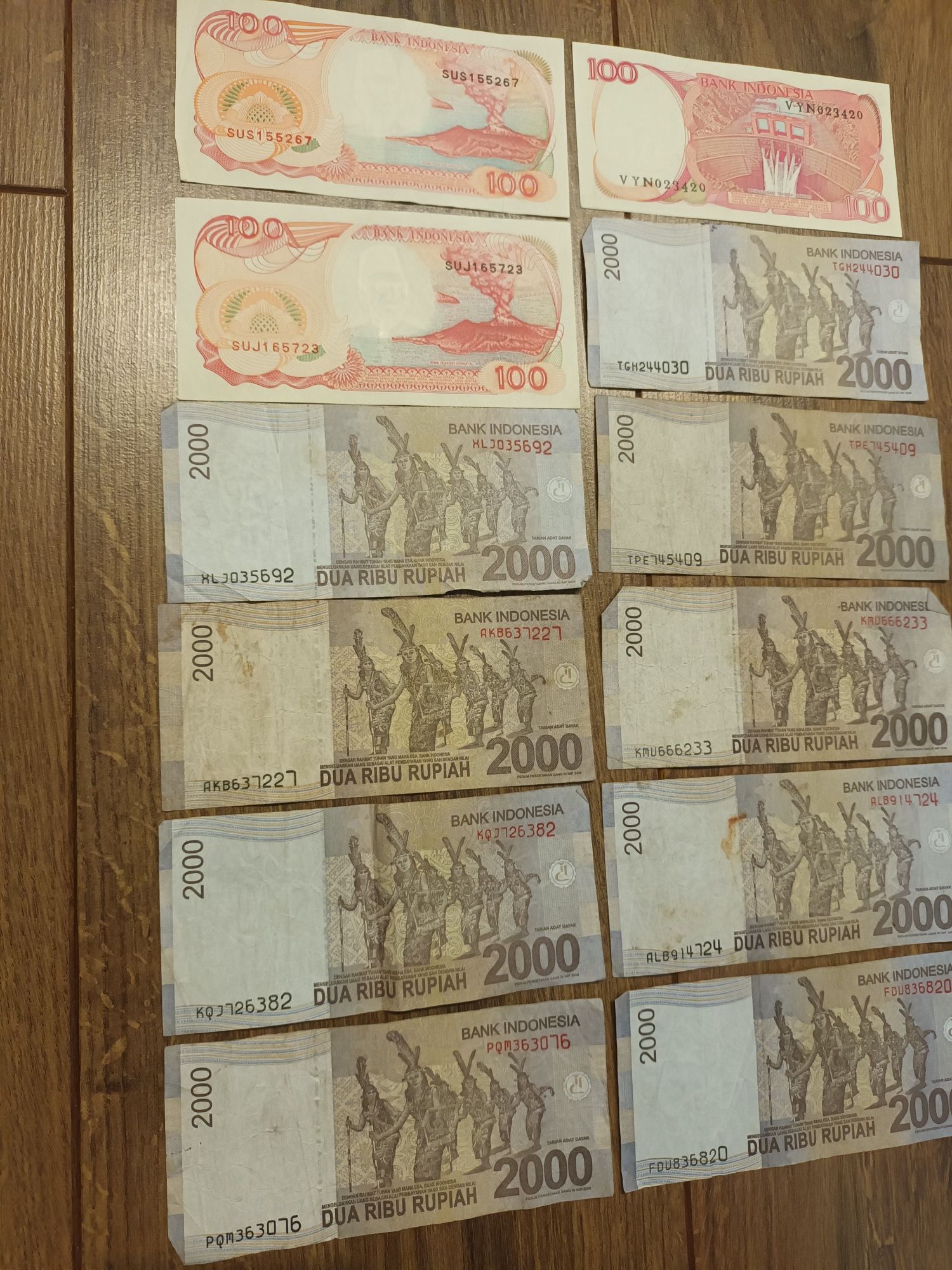 Indonezja banknoty Mix 12sztuk