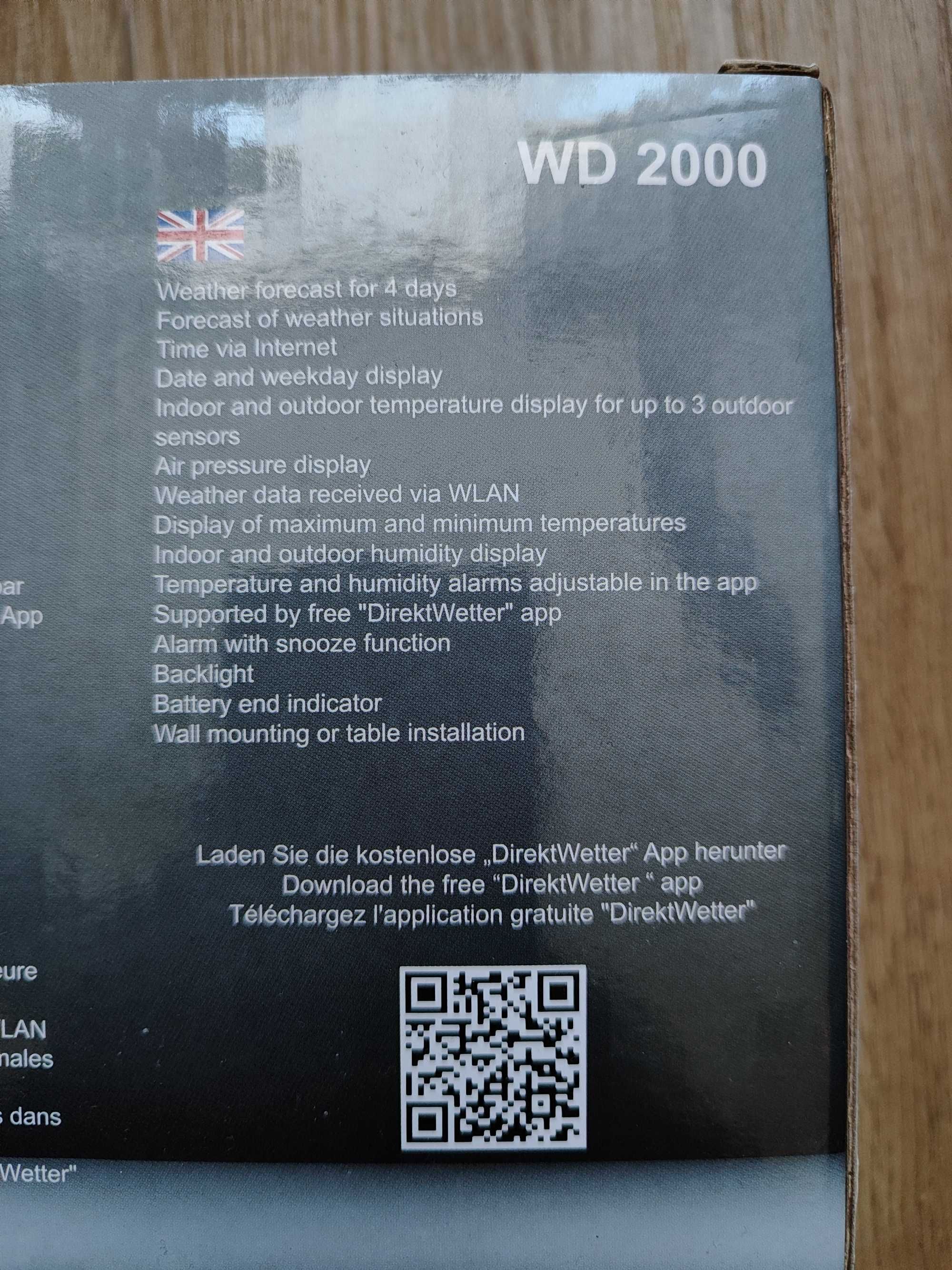 Stacja pogodowa Technoline WD2000 z internetem wifi prognoza 4 dni