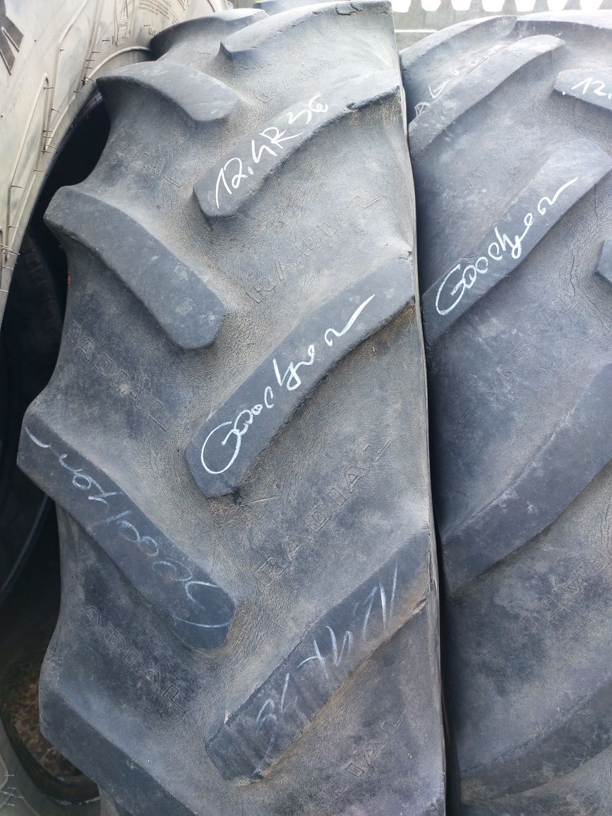 12.4R36 Goodyear opony używane rolnicze para