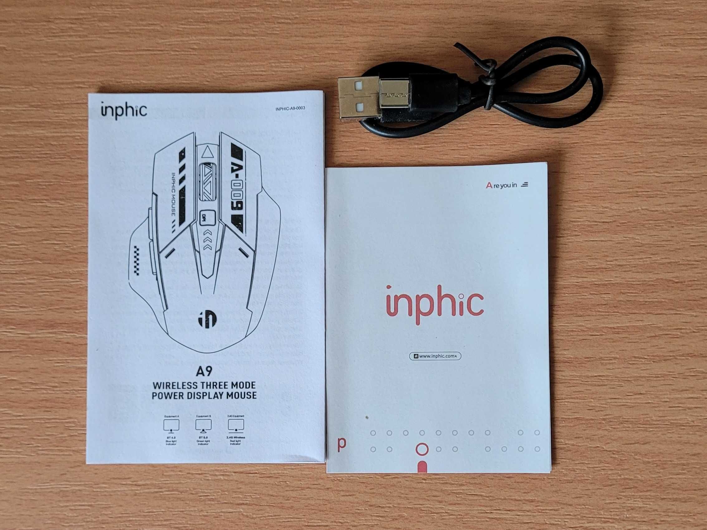 Mysz gamingowa inphic A9 Bumblebee - radio / bluetooth - 800, 2400 dpi