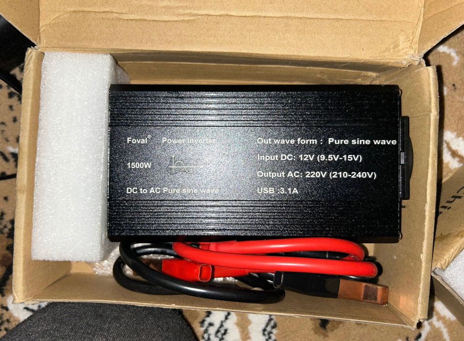 Інвертор Foval 750/1500w, перетворювач 12 - 220v чистий синус