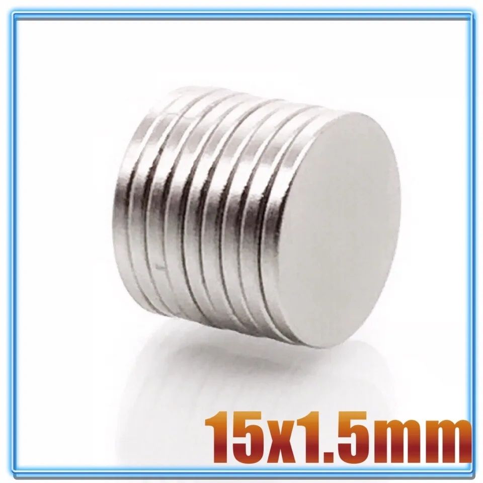 Magnes neodymowy N35 15x1.5mm zestaw 10szt