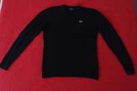 Fred Perry, V neck, black Pullover, Tamanho M Homem