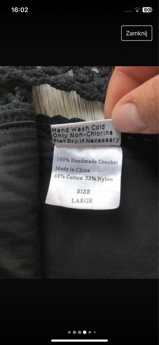 Wiązany bawełniany stój kąpielowy boho L/XL