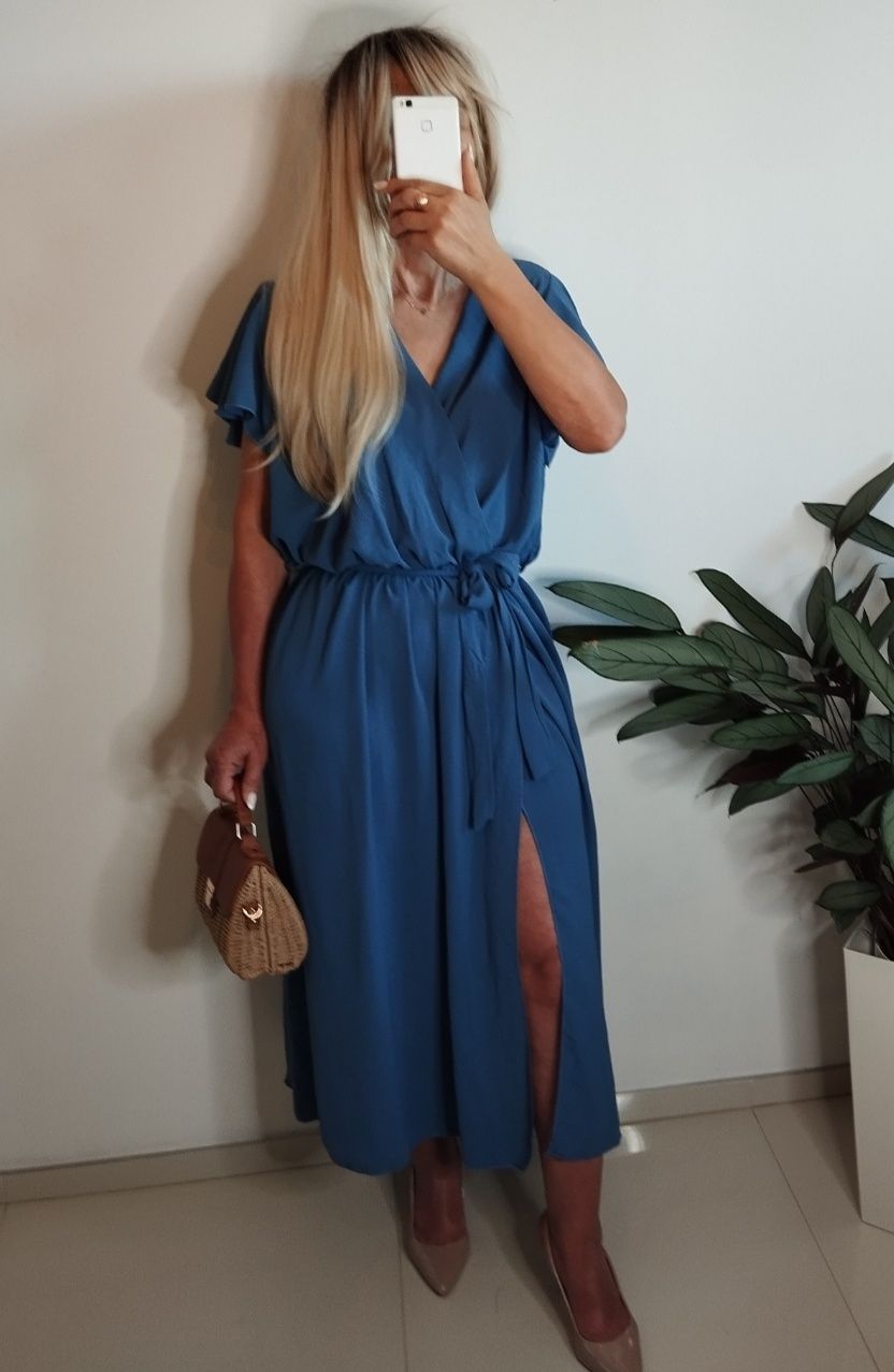 Sukienka plus size 4xl 5xl 6xl komunia chrzest wesele wyszczuplająca 4