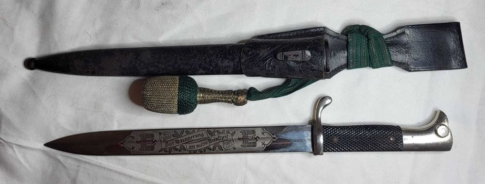 Długi bagnet paradny Wehrmachtu KS98 głownia trawiona