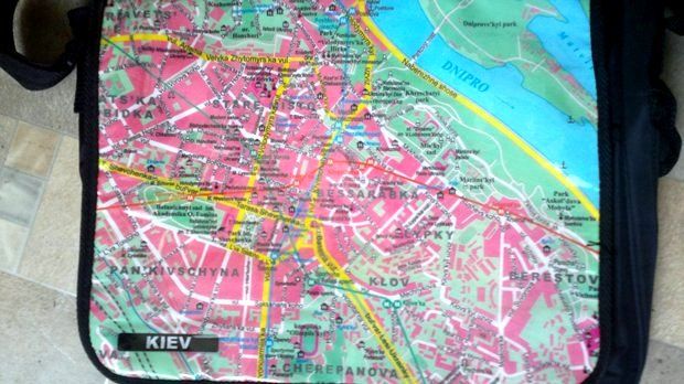 Сумка для ноутбука и документов, с картой Киева, торг