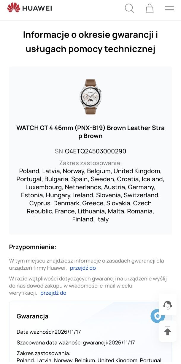 Smartwatch Huawei Watch GT 4 srebrny gwarancjaarancja