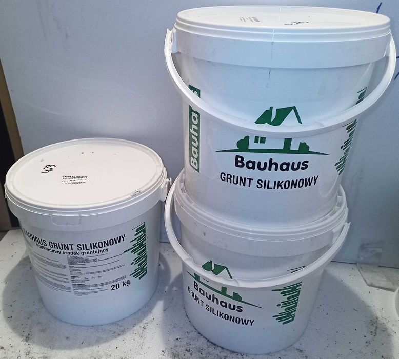 Bauhaus podkładowy grunt i tynk silikonowy baranek, zielony brązowy