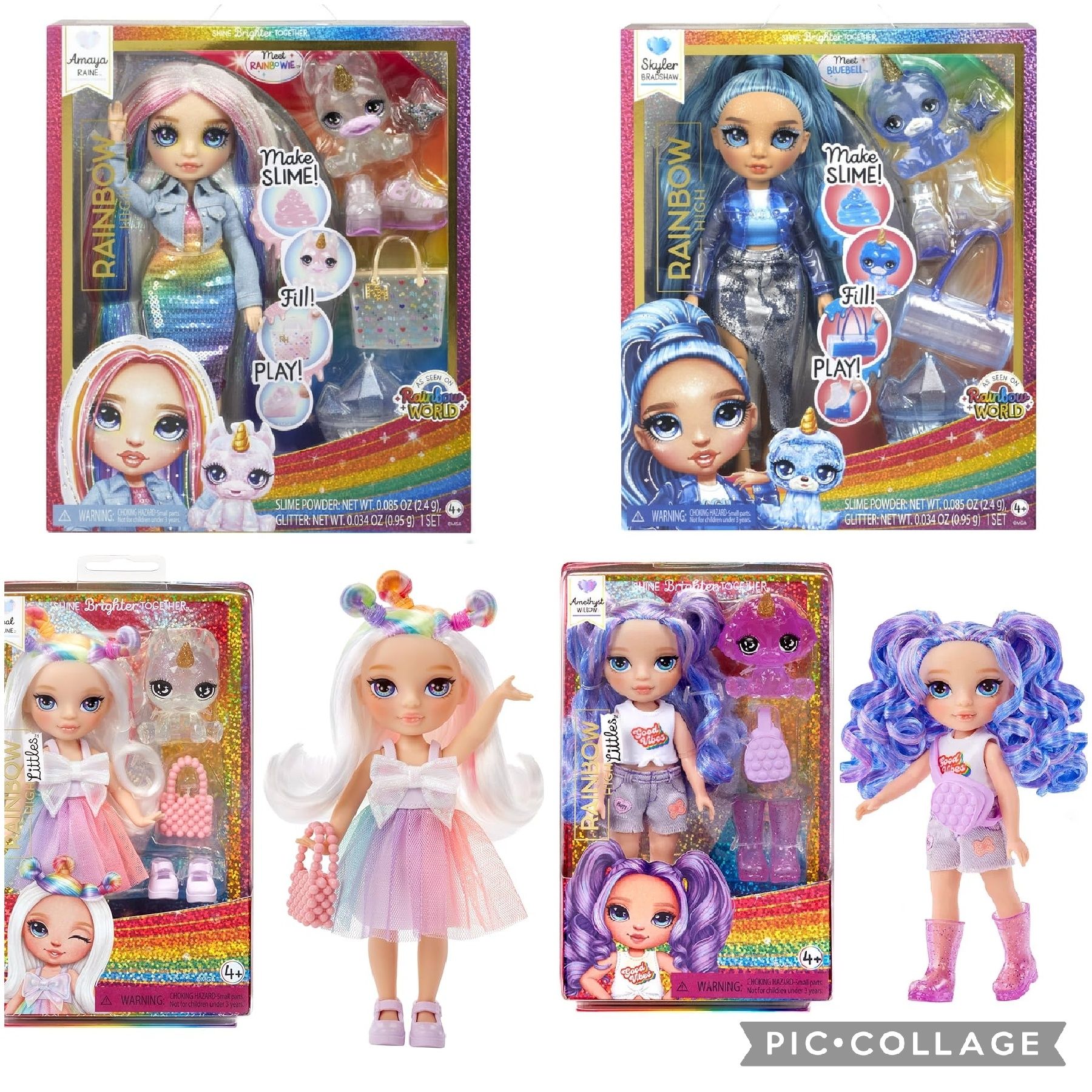 Оригінал Rainbow high amaya skyler slime crystals lol лол violet слайм