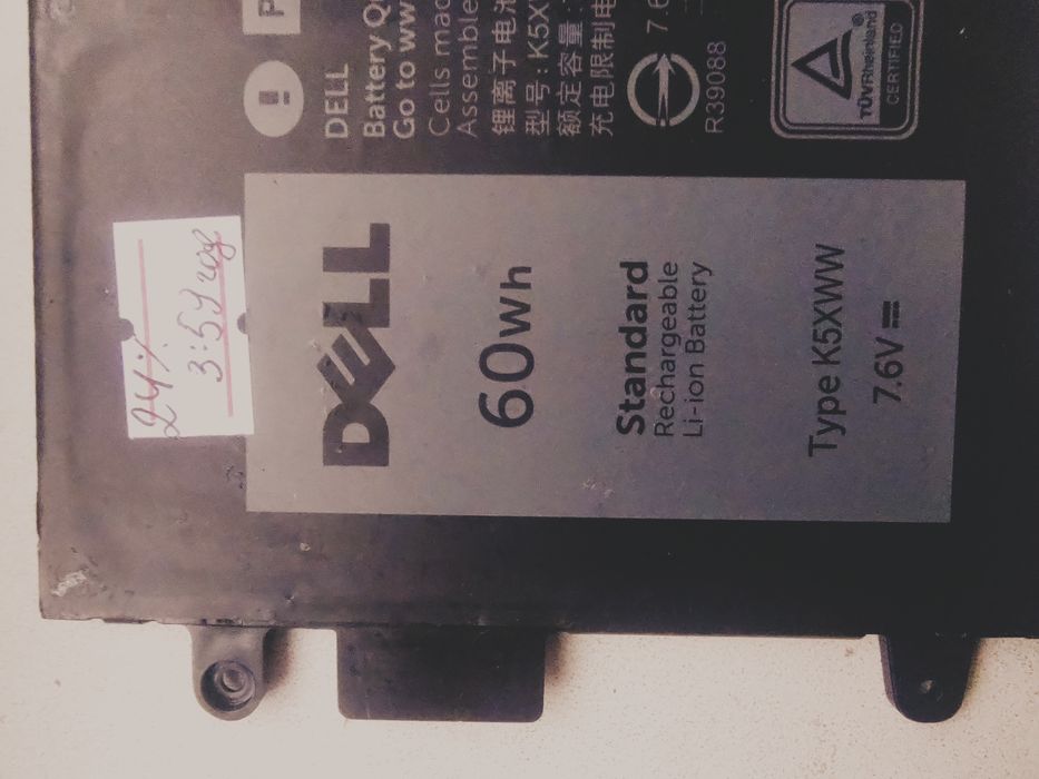 Батарея Dell K5XWW для Latitude 5285, 5289, L3180, 7390