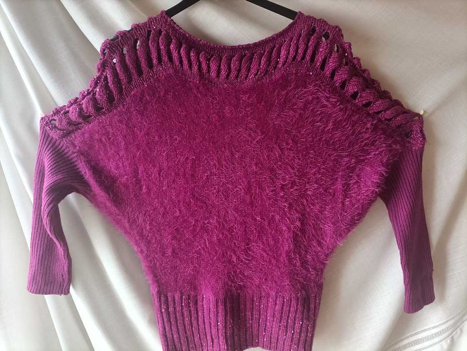 Camisola rosa choc c/brilhos