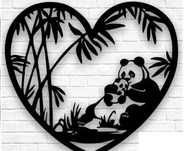 Obraz Ażurowy, Ozdoba na ścianę : Panda – różne kolory i wymiary