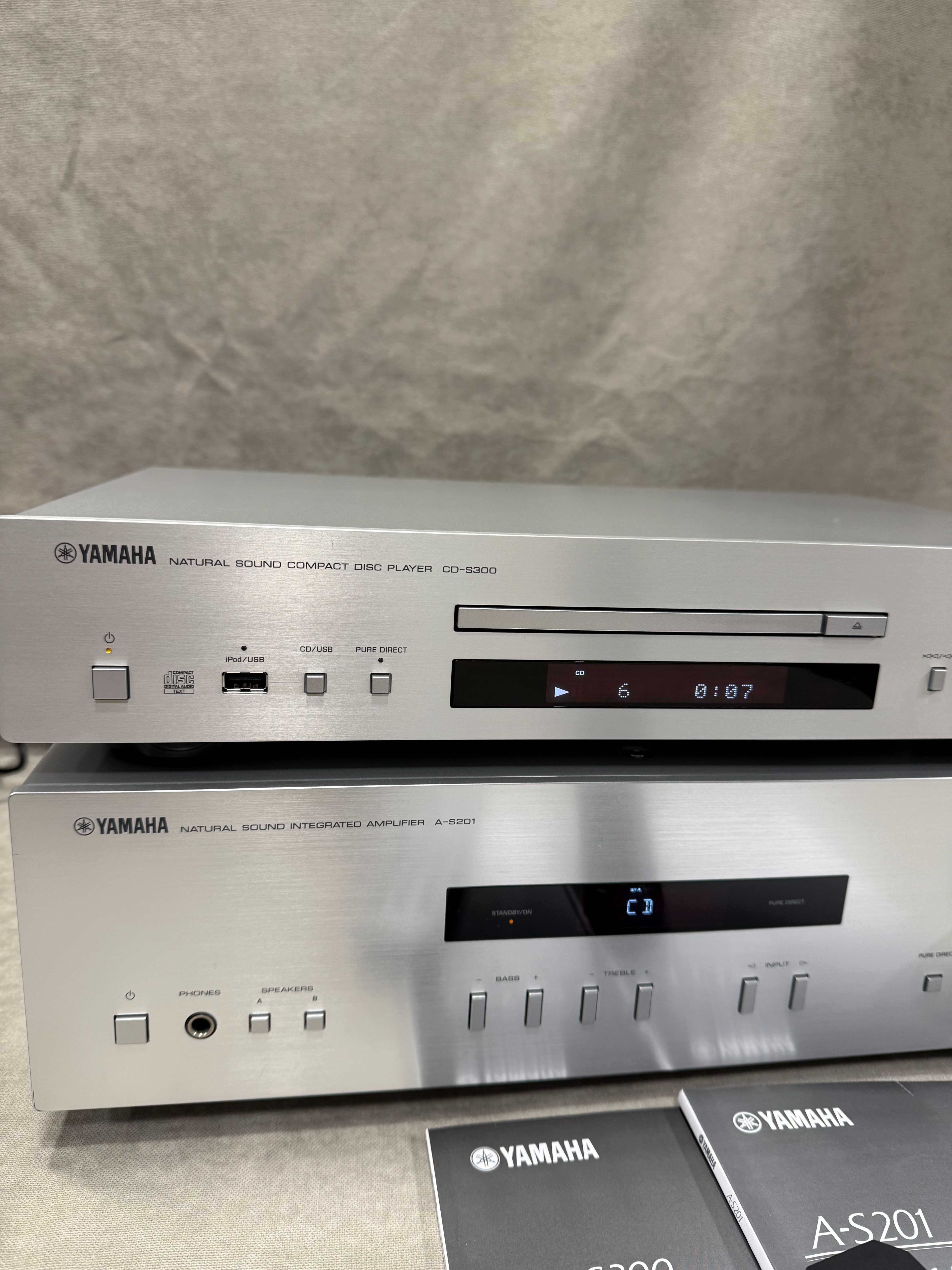 Zestaw stereo wzmacniacz i CD Yamaha a-s 201, plus CD - S 300 srebrny