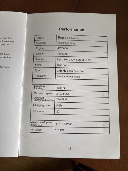Skuter elektryczny Bogist M5 Pro dla dorosłych