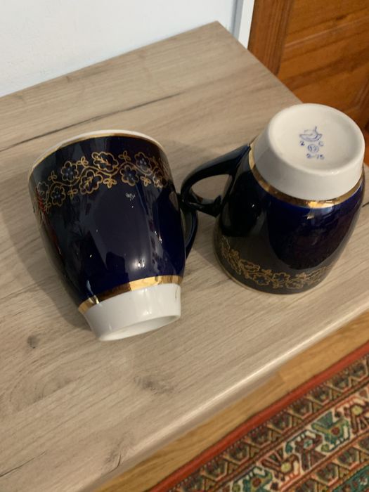 Чашки кобальт. Продаються вінтажні сині чашки із золотим декором