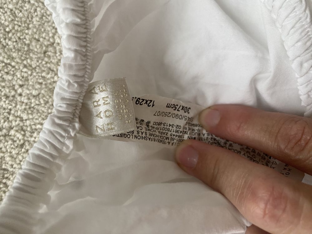 3 Lençóis de Berço Zara Home - 100% Algodão Branco (30x75cm)