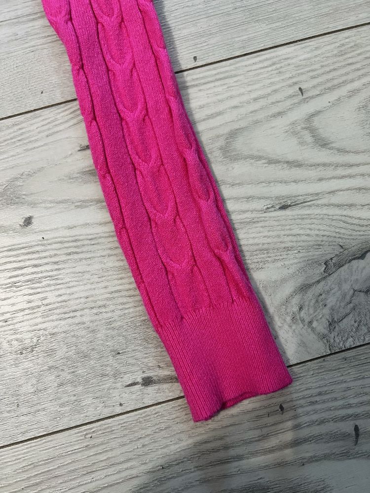 Różowa elastyczna sweterkowa długa sukienka XS