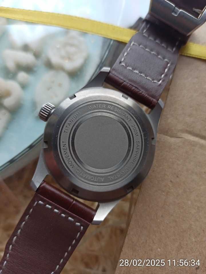 Zegarek automat Tandorio Pagani Pilot 200 m saphire titanum