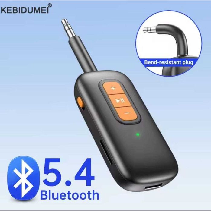 Bluetooth-адаптер 5.4 AUX Приёмник-передатчик для авто, ТВ